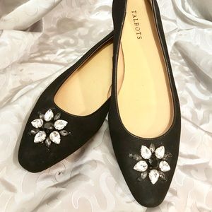 🆕 Talbots || Rhinestone Embellished Suede Flats